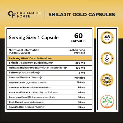 Carbamide Forte Shilajit Gold for Men 60 capsules