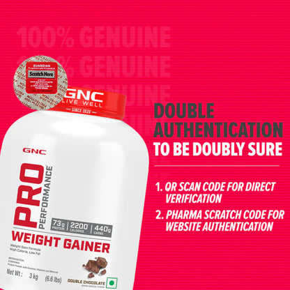 GNC Pro Performance Weight Gainer Weight Gainers/Mass Gainers  (3kg, Double Chocolate)