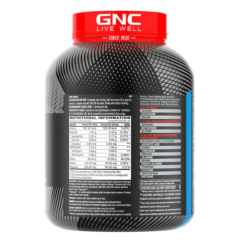 GNC AMP Pure Isolate (Low/Zero Carb) 4Lbs