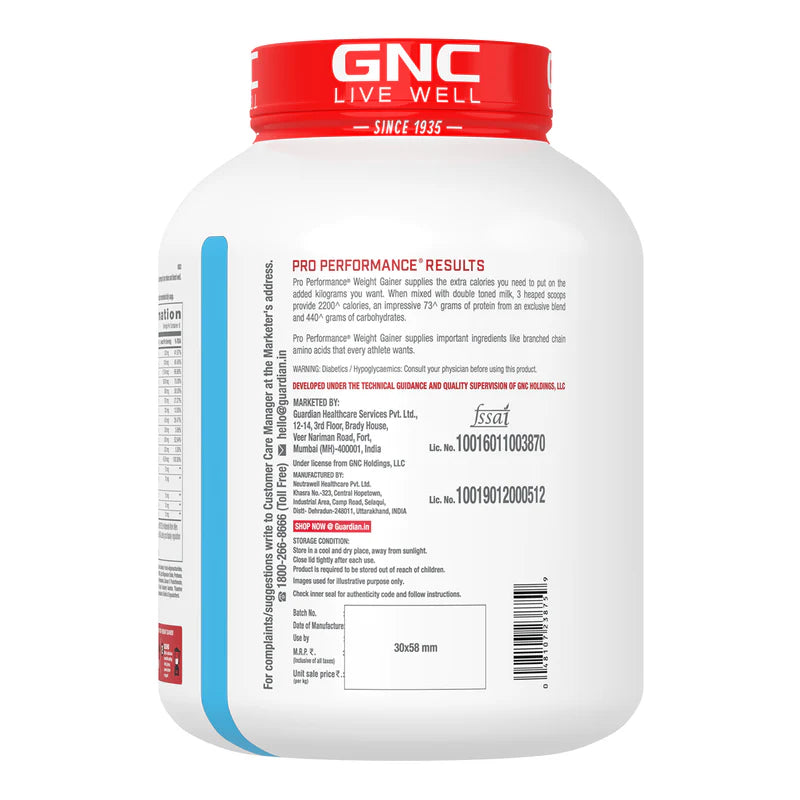 GNC Pro Performance Weight Gainer Weight Gainers/Mass Gainers  (3kg, Double Chocolate)
