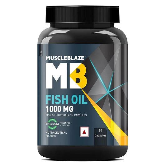 MuscleBlaze Fish Oil (90 Capsules) | Trustified Certified for Accuracy & Purity