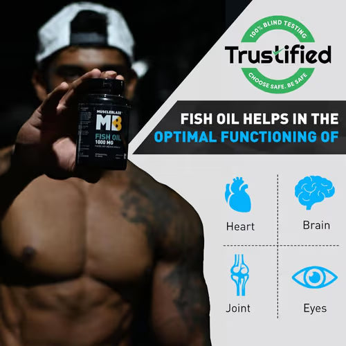 MuscleBlaze Fish Oil (90 Capsules) | Trustified Certified for Accuracy & Purity