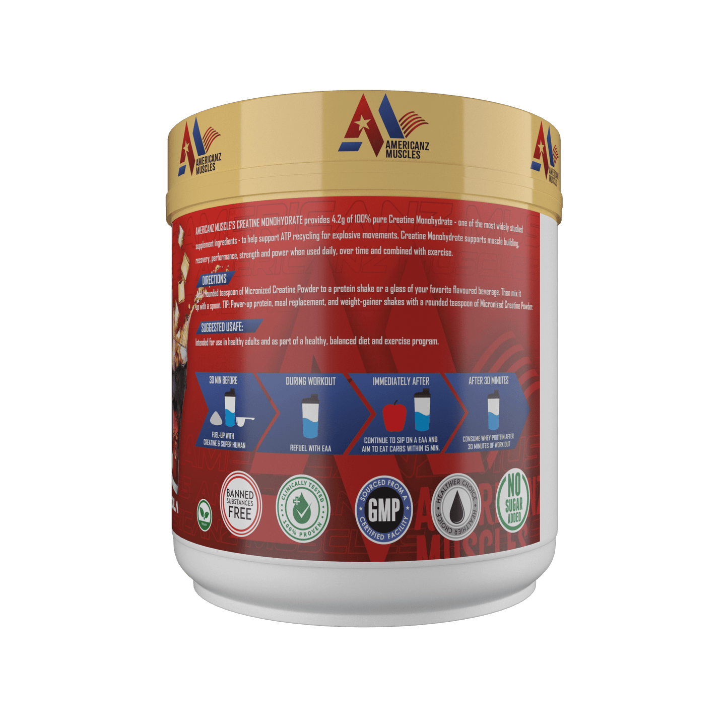 AMERICANZ MUSCLES CREATINE MONOHYDRATE 300GM-2