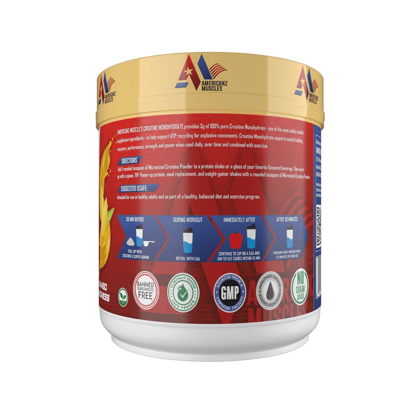 AMERICANZ MUSCLES CREATINE MONOHYDRATE 300GM-8