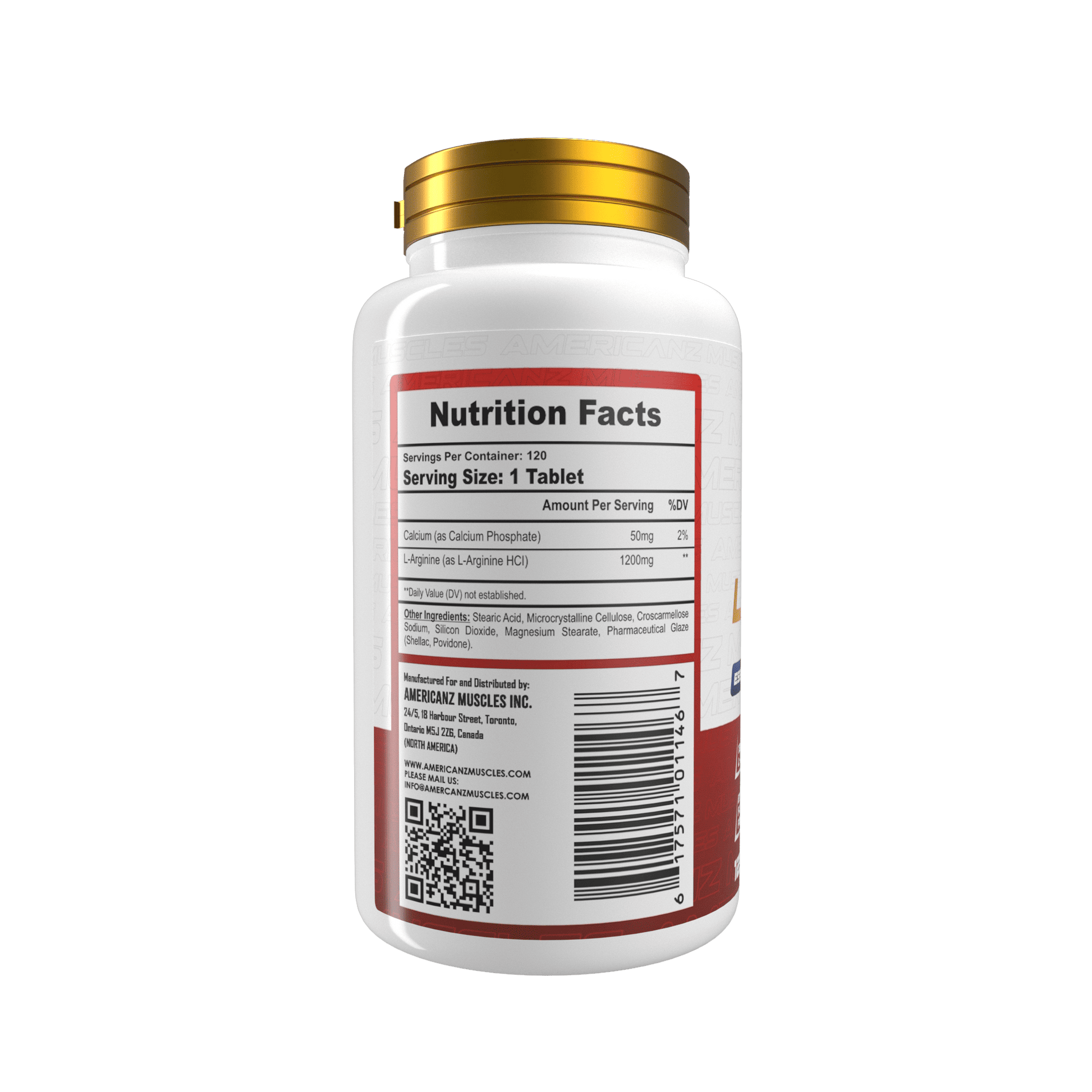 AMERICANZ MUSCLES L-ARGININE 120 TABLETS-2