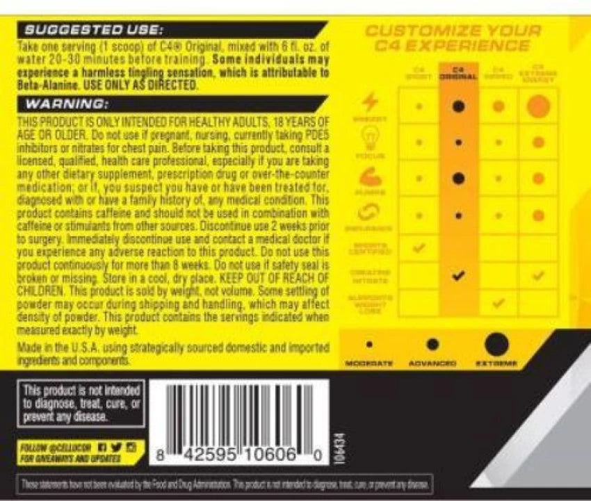 CELLUCORE C4 ORIGINAL PRE - WORKOUT 60 SERVING-3
