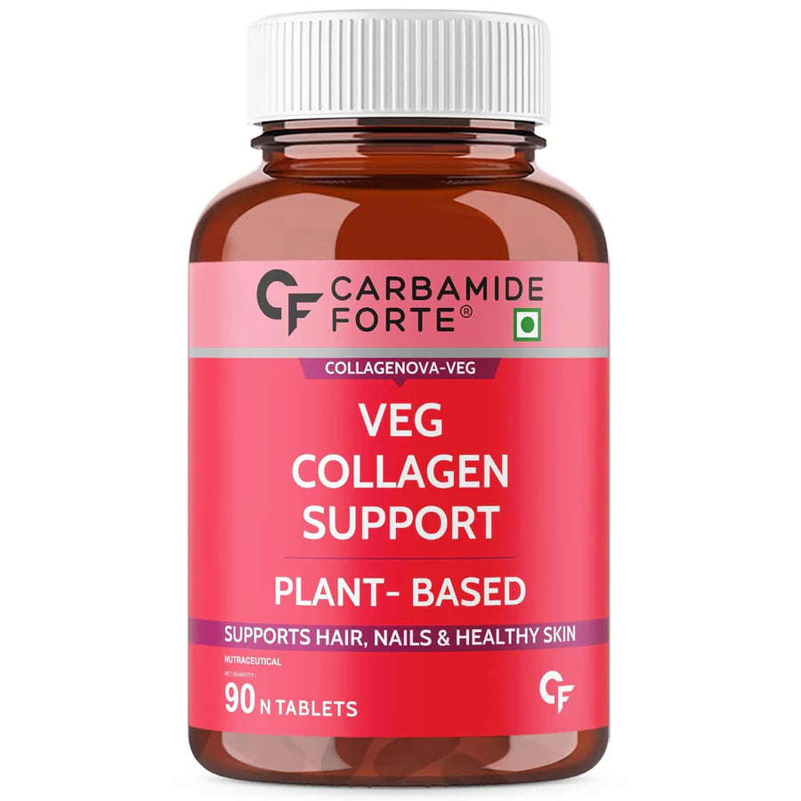 Carbamide Forte 100% Veg Collagen Builder, 90 Tablets | Plant Based Collagen Support Supplement for Skin & Hair-1