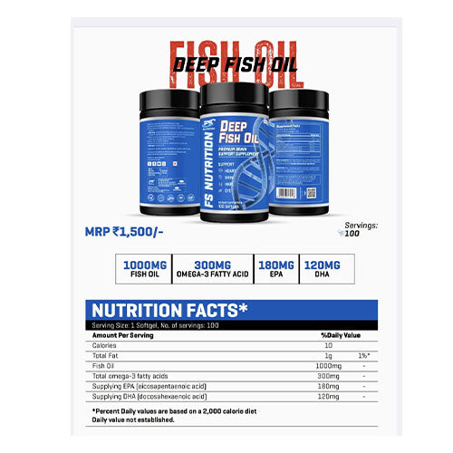 Deep Fish Oil Capsules for Heart Brain Joint Health