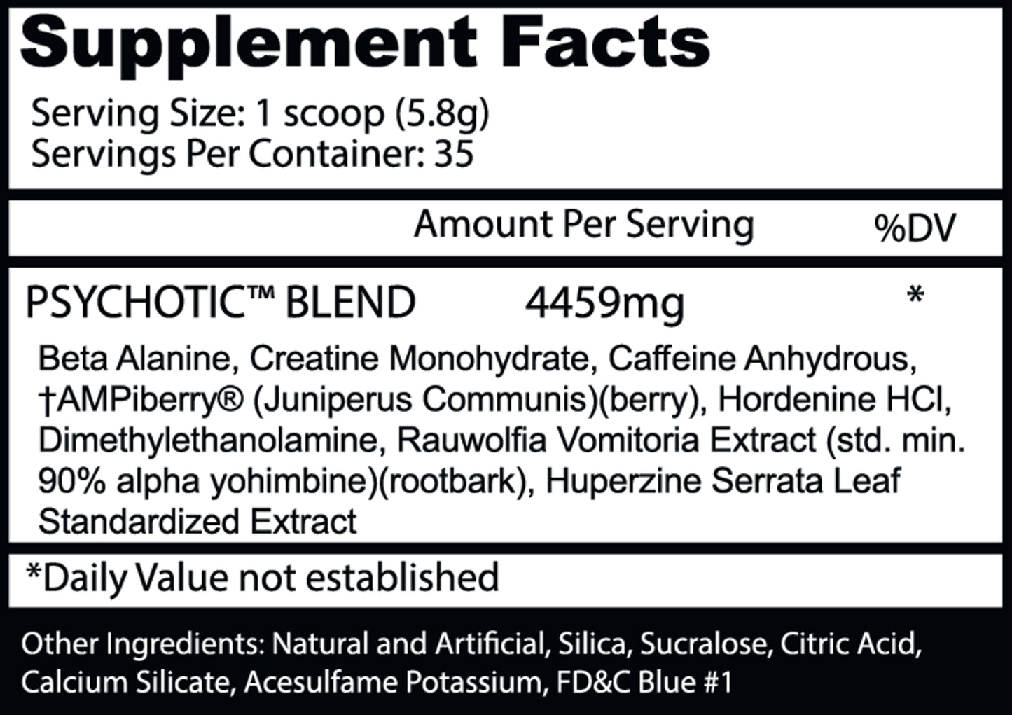 INSANE LABZ PSYCHOTIC PRE - WORKOUT 35 SERVING-15
