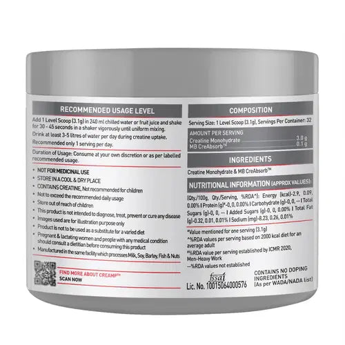 MuscleBlaze Micronised Creatine Monohydrate CreAMP Powder-5