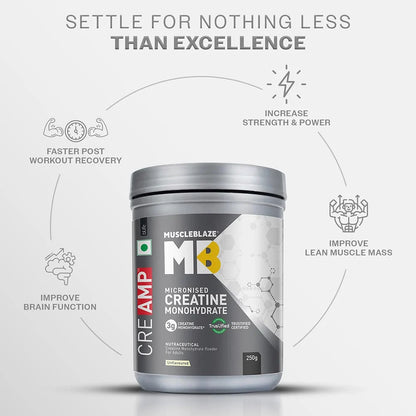MuscleBlaze Micronised Creatine Monohydrate CreAMP Powder - 5