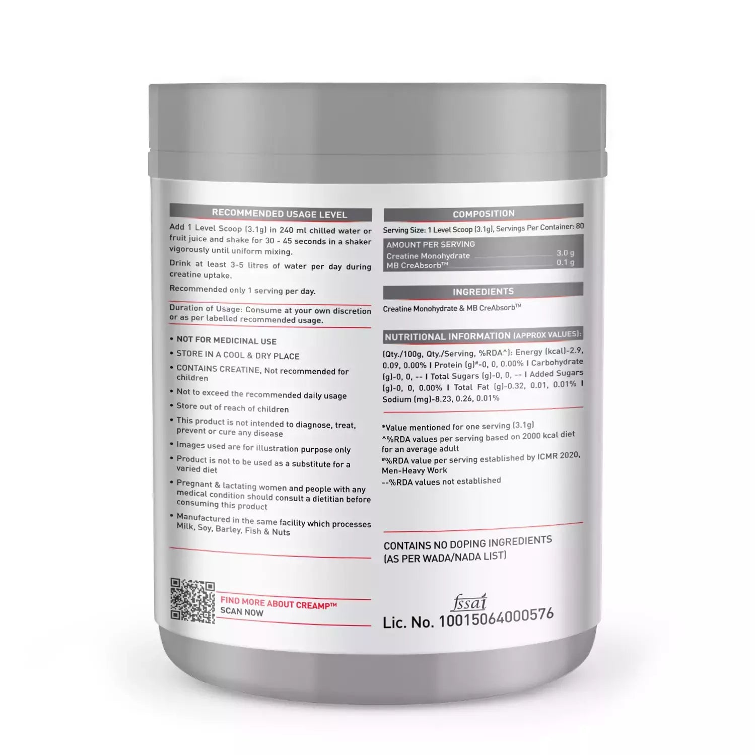 MuscleBlaze Micronised Creatine Monohydrate CreAMP Powder - 6