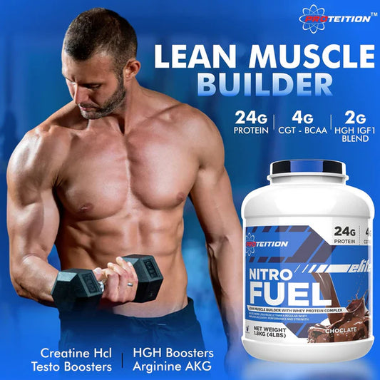 Proteition Elite Nitro Fuel | Lean Muscle Building | Whey Protein Complex 4Lbs / 1.8Kg