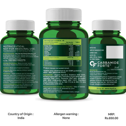 Carbamide Forte Veg Omega3 1000mg | Veg DHA | Vegetarian Omega 3 | Algal DHA | Plant Based | No Fish oil Used Tablets for Men & Women- 60 Veg Tablets