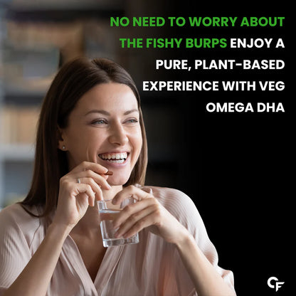 Carbamide Forte Veg Omega3 1000mg | Veg DHA | Vegetarian Omega 3 | Algal DHA | Plant Based | No Fish oil Used Tablets for Men & Women- 60 Veg Tablets
