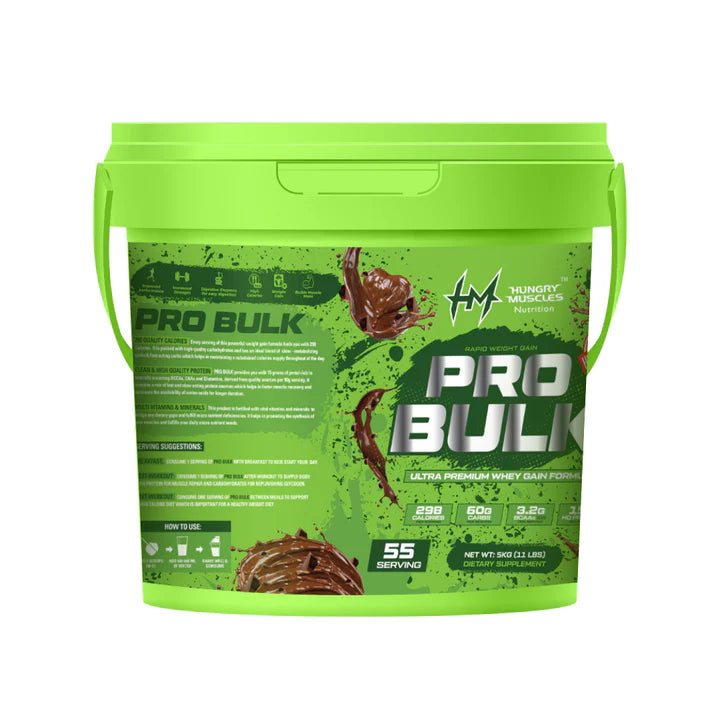 Hungry Muscles Pro Bulk - Weight Gainer 20 Servings 3KG (6.6LBS) Swiss Chocolate Flavour