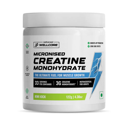 Wellcore - Pure Micronised Creatine Monohydrate | Kiwi Kick (122G, 33 Servings)-1