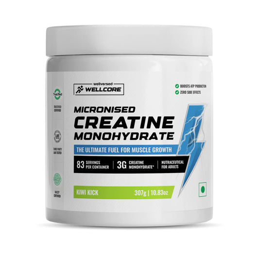 Wellcore - Pure Micronised Creatine Monohydrate | Kiwi Kick (307G, 83 Servings)-1