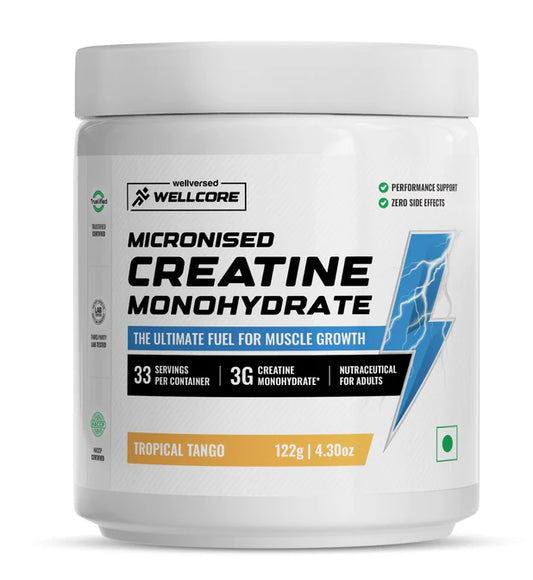 Wellcore - Pure Micronised Creatine Monohydrate | Tropical Tango (122g, 33 Servings)-1