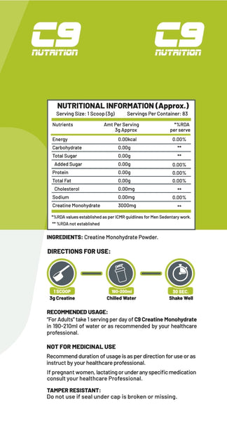 C9 Nutrition Creatine 250g