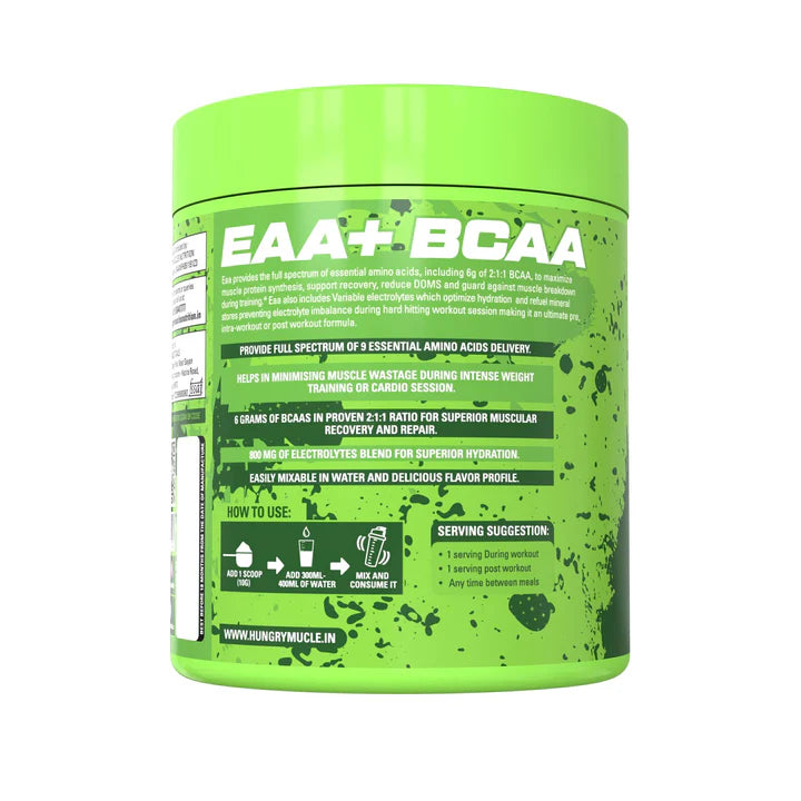 Hungry Muscles BCAA + EAA Powder 30 Serving 300 Gm Muscle Recovery Supplement
