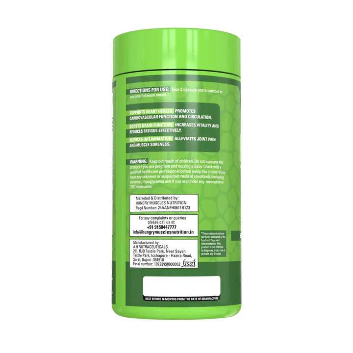 Hungry Muscles Omega-3 Fish Oil Triple Strength 60 Softgels Supplement