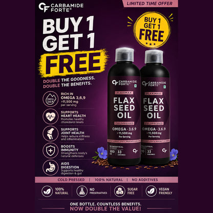 Cold-Pressed Flaxseed Oil 11500 mg | 33 Servings | 500ml