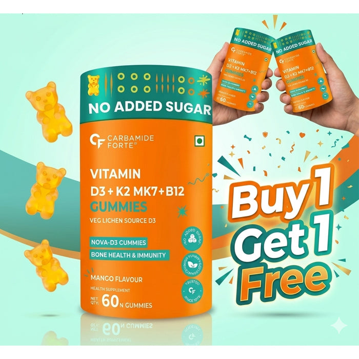 Vitamin D3 K2 MK7 & B12 Gummies – For Energy, Immunity & Bone Health