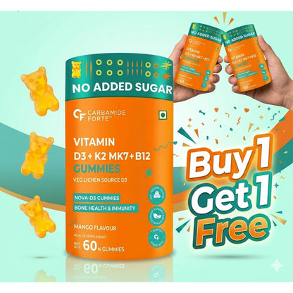 Vitamin D3 K2 MK7 & B12 Gummies – For Energy, Immunity & Bone Health